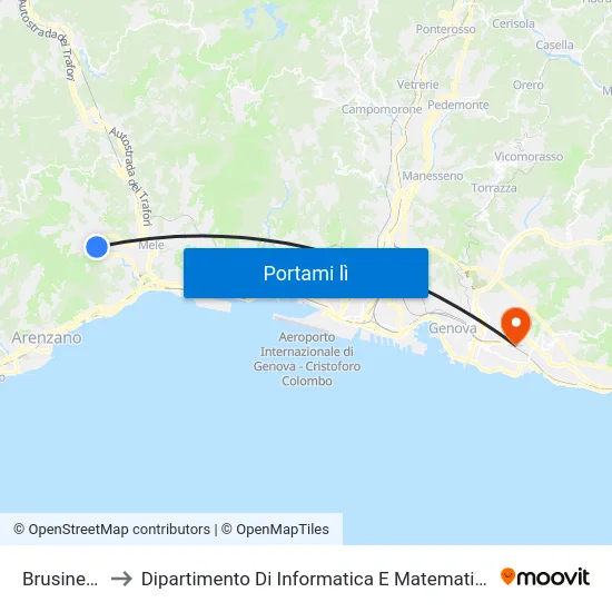 Brusinetti to Dipartimento Di Informatica E Matematica map