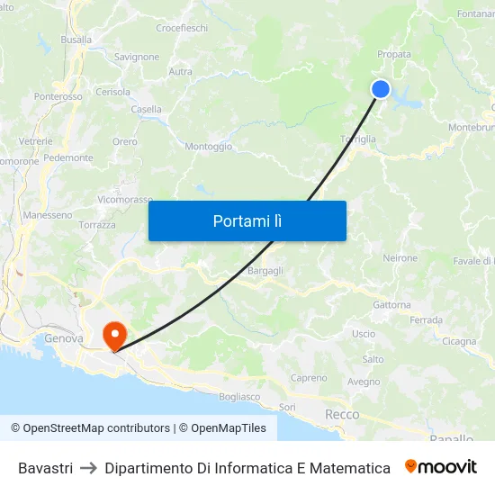 Bavastri to Dipartimento Di Informatica E Matematica map