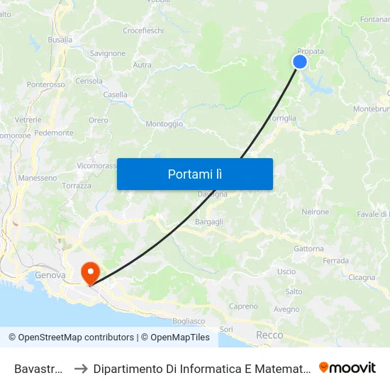 Bavastrelli to Dipartimento Di Informatica E Matematica map