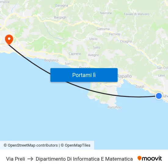 Via Preli to Dipartimento Di Informatica E Matematica map