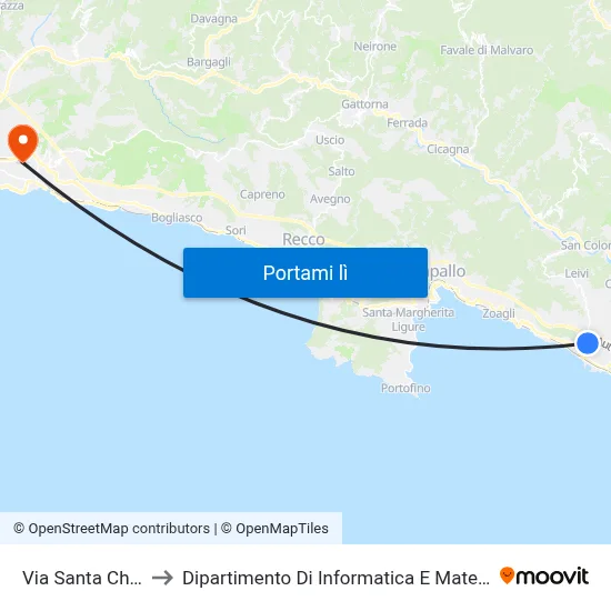 Via Santa Chiara to Dipartimento Di Informatica E Matematica map
