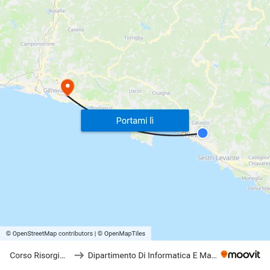 Corso Risorgimento to Dipartimento Di Informatica E Matematica map