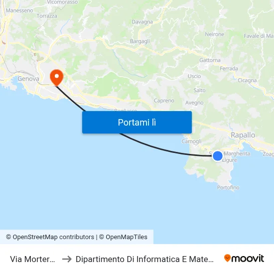 Via Mortero, 1 to Dipartimento Di Informatica E Matematica map