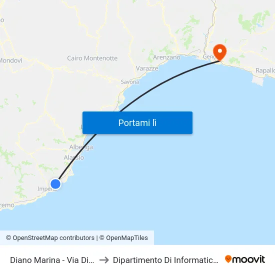Diano Marina - Via Diano Castello to Dipartimento Di Informatica E Matematica map