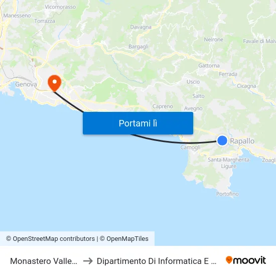 Monastero Valle Christi to Dipartimento Di Informatica E Matematica map