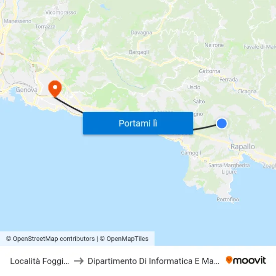 Località Foggia, 23 to Dipartimento Di Informatica E Matematica map
