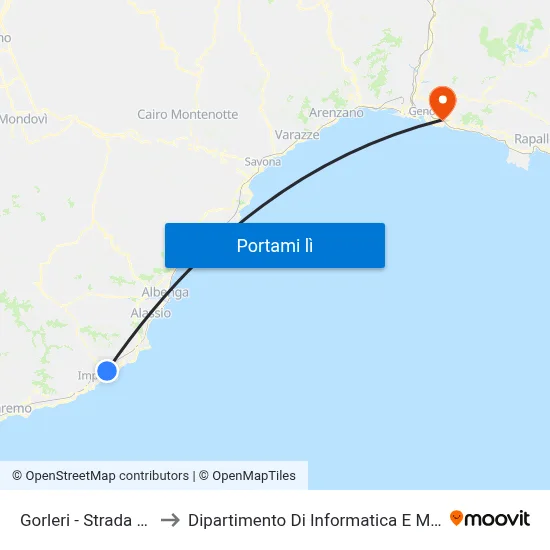 Gorleri - Strada Gorleri to Dipartimento Di Informatica E Matematica map
