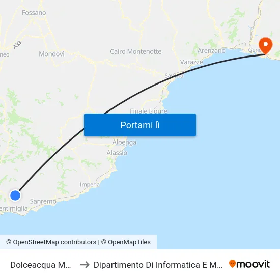 Dolceacqua Mobilsol to Dipartimento Di Informatica E Matematica map