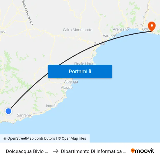 Dolceacqua Bivio Rocchetta to Dipartimento Di Informatica E Matematica map
