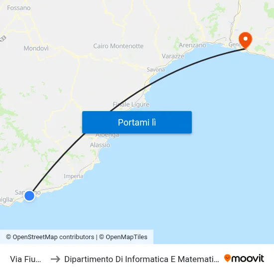 Via Fiume to Dipartimento Di Informatica E Matematica map