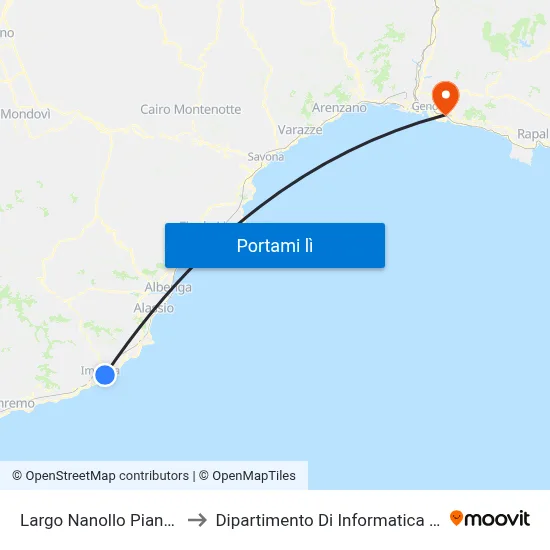 Largo Nanollo Piana (Stallo 3) to Dipartimento Di Informatica E Matematica map