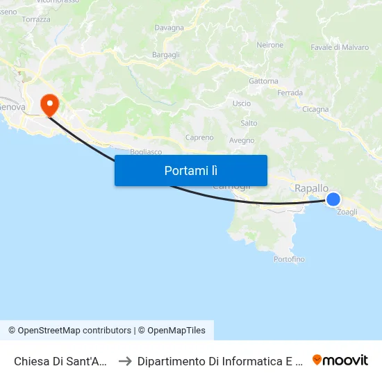 Chiesa Di Sant'Ambrogio to Dipartimento Di Informatica E Matematica map