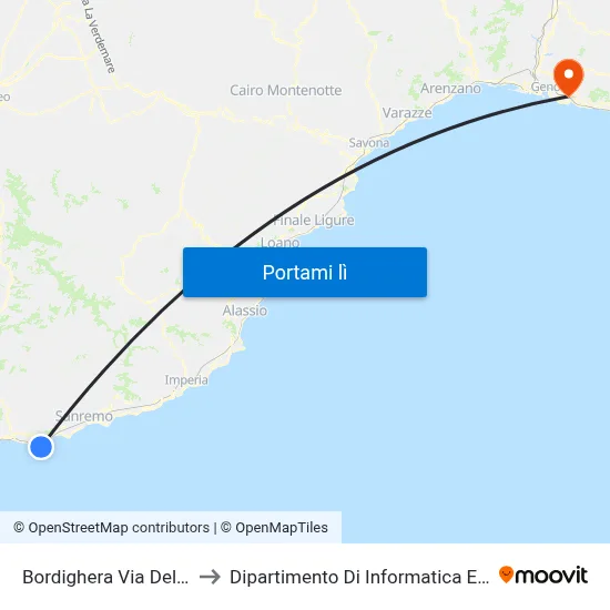 Bordighera Via Del Mercato to Dipartimento Di Informatica E Matematica map