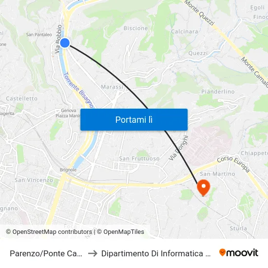 Parenzo/Ponte Campanella to Dipartimento Di Informatica E Matematica map