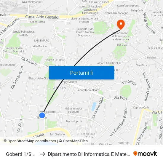 Gobetti 1/Sauro to Dipartimento Di Informatica E Matematica map