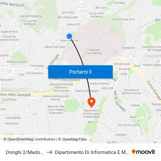 Donghi 2/Madonnetta to Dipartimento Di Informatica E Matematica map