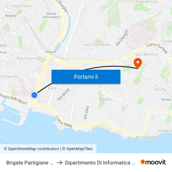 Brigate Partigiane 2/Cecchi to Dipartimento Di Informatica E Matematica map