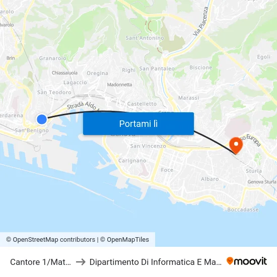 Cantore 1/Matitone to Dipartimento Di Informatica E Matematica map