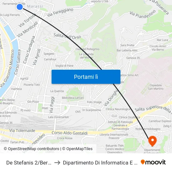 De Stefanis 2/Bertuccioni to Dipartimento Di Informatica E Matematica map
