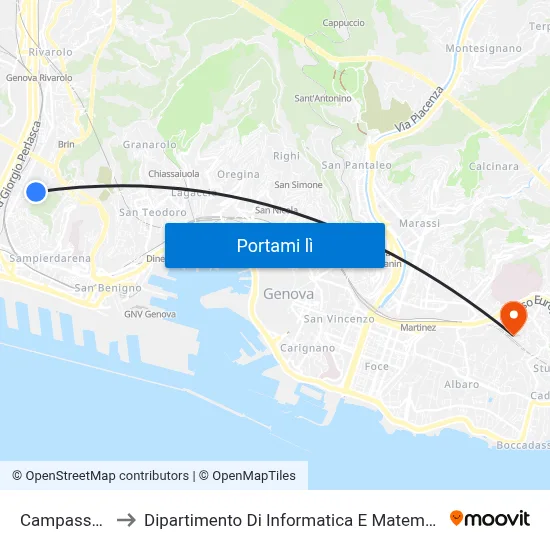 Campasso 1 to Dipartimento Di Informatica E Matematica map