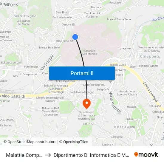 Malattie Complesse to Dipartimento Di Informatica E Matematica map