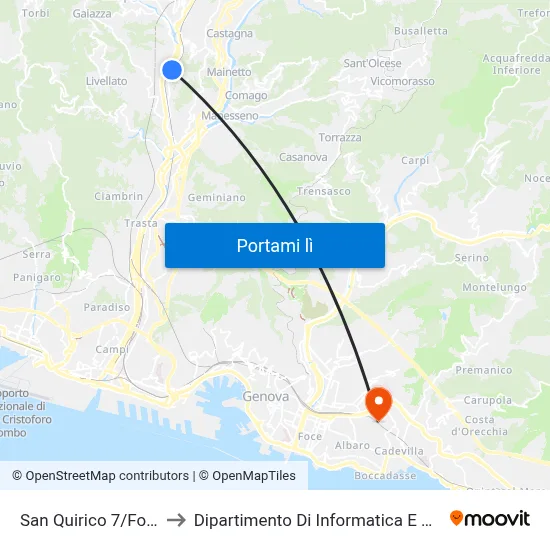 San Quirico 7/Forestale to Dipartimento Di Informatica E Matematica map