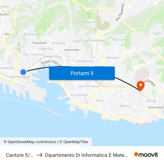 Cantore 5/Col to Dipartimento Di Informatica E Matematica map