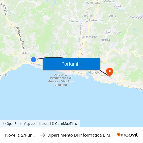 Novella 2/Funicolare to Dipartimento Di Informatica E Matematica map