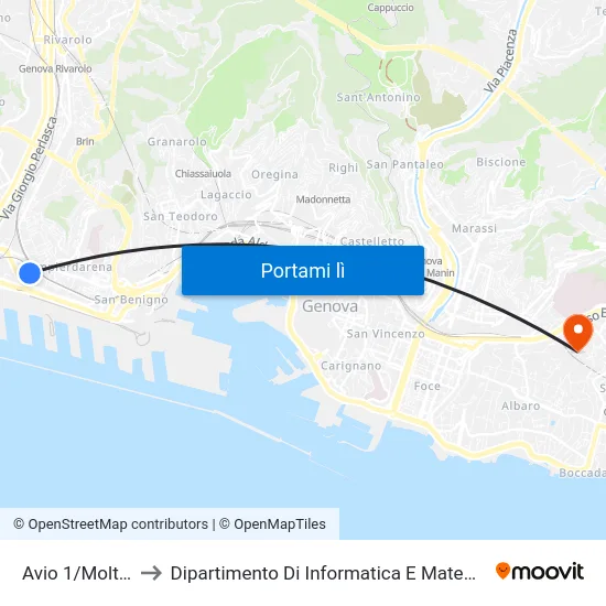 Avio 1/Molteni to Dipartimento Di Informatica E Matematica map