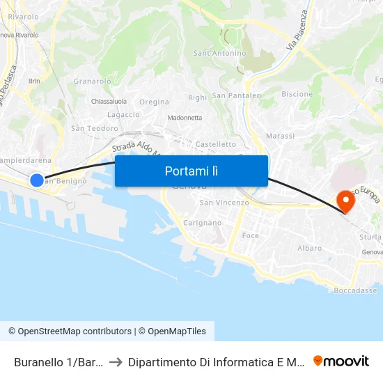 Buranello 1/Barabino to Dipartimento Di Informatica E Matematica map