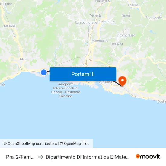 Pra' 2/Ferriere to Dipartimento Di Informatica E Matematica map