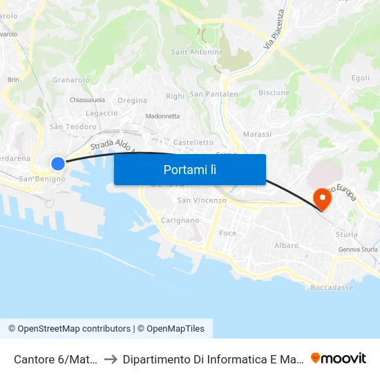 Cantore 6/Matitone to Dipartimento Di Informatica E Matematica map