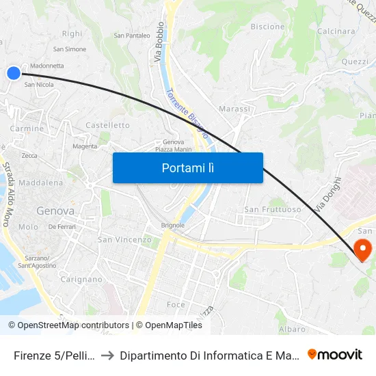 Firenze 5/Pellizzari to Dipartimento Di Informatica E Matematica map