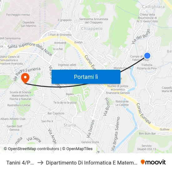 Tanini 4/Pica to Dipartimento Di Informatica E Matematica map