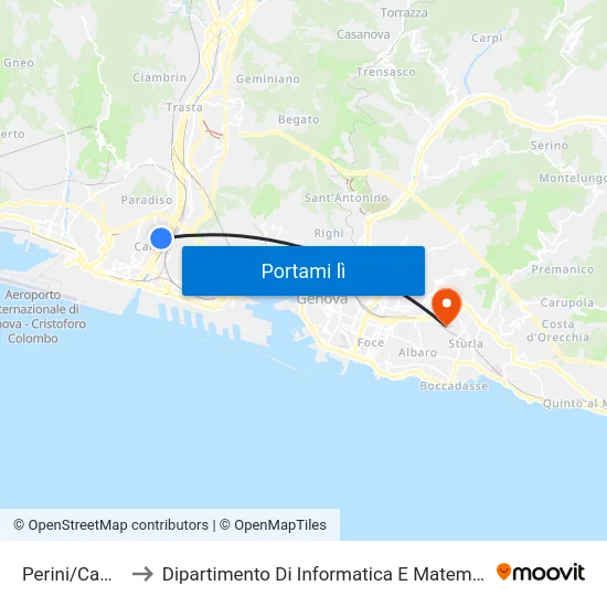 Perini/Campi to Dipartimento Di Informatica E Matematica map