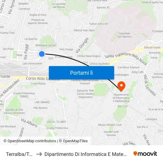 Terralba/Torti to Dipartimento Di Informatica E Matematica map