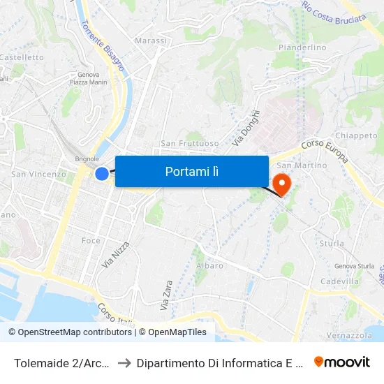 Tolemaide 2/Archimede to Dipartimento Di Informatica E Matematica map
