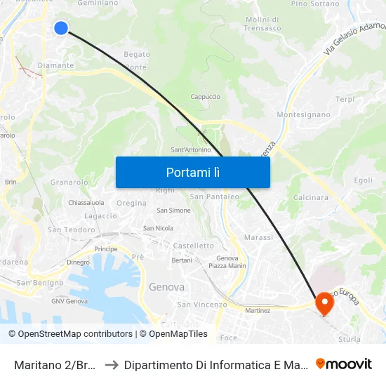 Maritano 2/Brocchi to Dipartimento Di Informatica E Matematica map