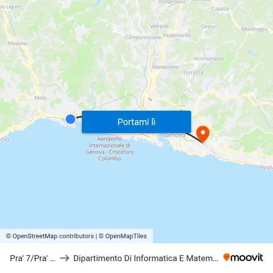 Pra' 7/Pra' FS to Dipartimento Di Informatica E Matematica map