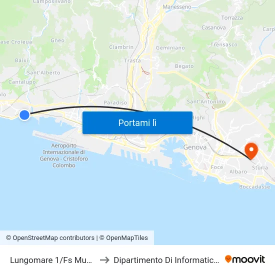 Lungomare 1/Fs Musei Pallavicini to Dipartimento Di Informatica E Matematica map