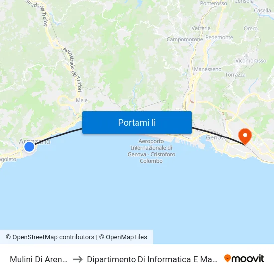 Mulini Di Arenzano to Dipartimento Di Informatica E Matematica map