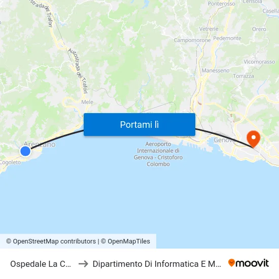 Ospedale La Colletta to Dipartimento Di Informatica E Matematica map