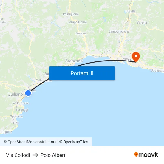 Via Collodi to Polo Alberti map