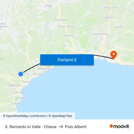 S. Bernardo In Valle - Chiesa to Polo Alberti map