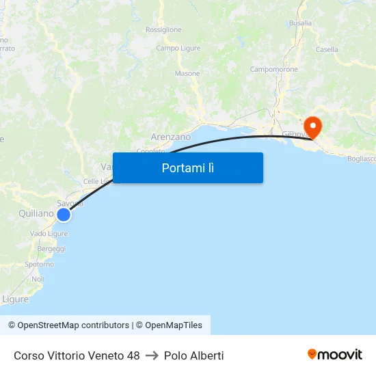 Corso Vittorio Veneto 48 to Polo Alberti map