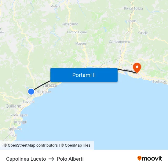 Capolinea Luceto to Polo Alberti map