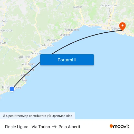 Finale Ligure - Via Torino to Polo Alberti map