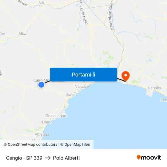 Cengio - SP 339 to Polo Alberti map