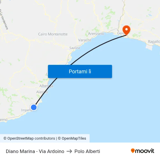 Diano Marina - Via Ardoino to Polo Alberti map