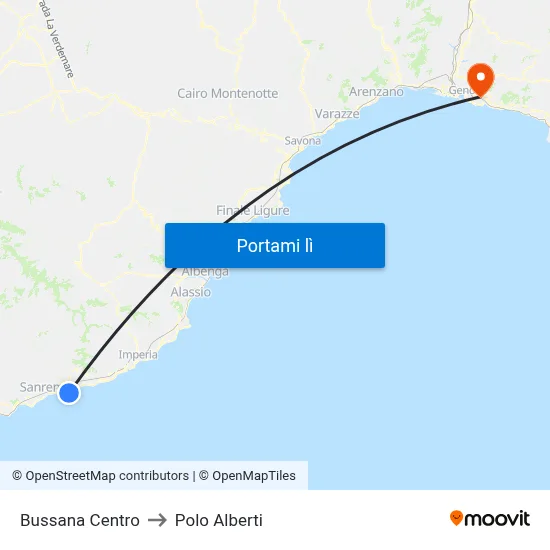 Bussana Centro to Polo Alberti map